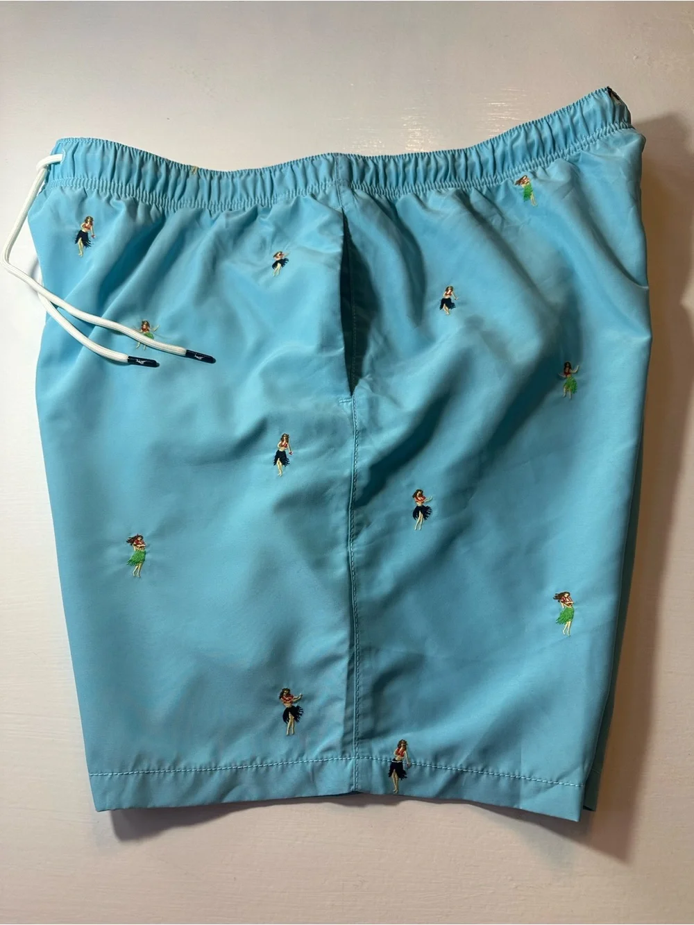 NWT Tommy Bahama XL/TG Men’s Light Blue Hula Dancer Swim Board Shorts,UV PROTECT - Picture 10 of 10